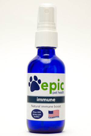 Immune All Natural Pet Supplement for Healthy Immune Systems. Can maintain a healthy pet or improve the quality of life for a sick pet. Simply spray on body, food and water. Popular with cat owners.