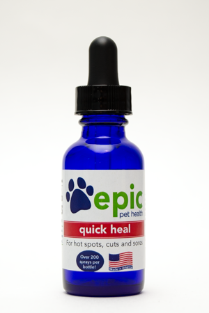 Quick Heal - promotes fast healing of hot spots, cuts, sores and wounds. Useful after surgery.