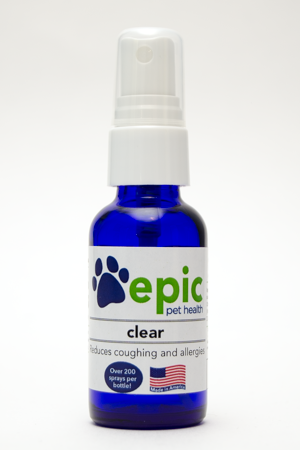 Clear 1 oz spray for pet coughing and allergies