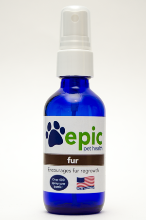Fur All Natural Pet Supplement for Fur Regrowth After Surgery or Illness. Spray directly on affected area, food  & water.
