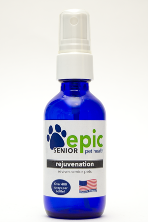 Rejuvenation all natural pet supplement  helps rejuvenate senior or ill pets. This concentrated formula is a combination of several Epic Pet Health products (including Revive) that support senior pets that have been ill or need extra nutrition.  Made in USA.